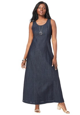 Plus size outlet chambray maxi dress