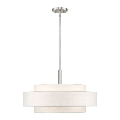Meridian Brushed Nickel 5-Light Indoor/Outdoor Drum Pendant