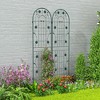 Costway 4 Pack Rustproof Metal Garden Trellis 71" x 20" Wire Lattice Panel for Patio Green/White - 4 of 4
