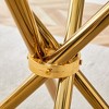 NicBex Round Dining Table Modern Tempered Glass Table for 4 with Cross Metal Base for Dining Room - 2 of 4