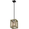 Cal Lighting Palencia rubber wood pendant with organza shade - 3 of 4