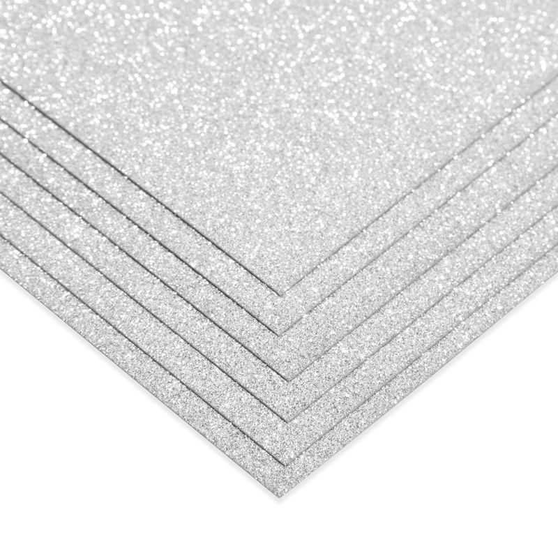 Best Paper Greetings 24 Sheets Silver Glitter Cardstock Paper for Scrapbooking, Arts, DIY Sparkle Crafts, 250gsm, Double-Sided, 8 x 12 In, 5 of 9