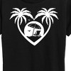 Women's - Instant Message - Palm Trees Heart Scene Short Sleeve Graphic T-Shirt - 2 of 4