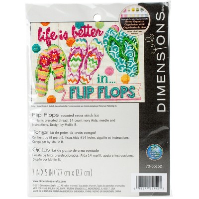Dimensions Mini Counted Cross Stitch Kit 7"X5"-Flip Flops (14 Count)