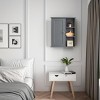ChicFurnit Bathroom Storage Cabinet Wall Mounted Cabinet with Door for Bathroom Organization, Gray, 29.92"*15.74"*8.66" - 3 of 4