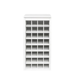 Vynxaria Bar Serving Carts, White Modular 32-Bottle Wine Bar Cabinet Buffet - 1 of 4