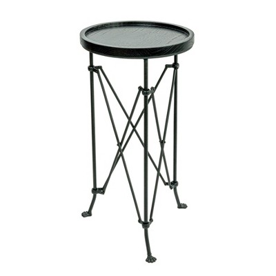 Storied Home Modern Metal Round Coffee Table with Top 25.5"