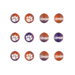 Evergreen Holiday Ball Ornaments, Set of 12, Clemson University - 1 of 4