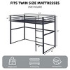 Kumasinova Metal Loft Bed Twin/Full Size,Loft Bed Frame with Guard Rails,Flat Ladder,Twin Loft Bed Frame for Dormitory,Bedroom,No Box Spring Needed - 3 of 4