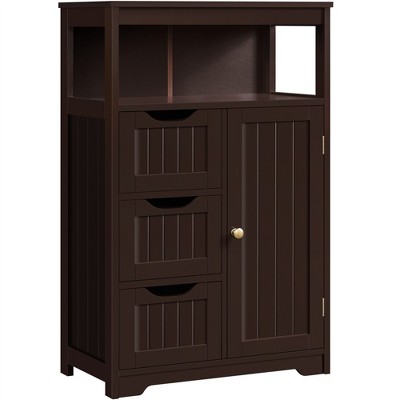 Yaheetech Wooden Floor Cabinet Free Standing Storage Organizer for Living Room