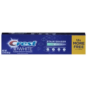Crest 3D White Stain Eraser Mint Splash Toothpaste 2.3 oz - 1 of 3