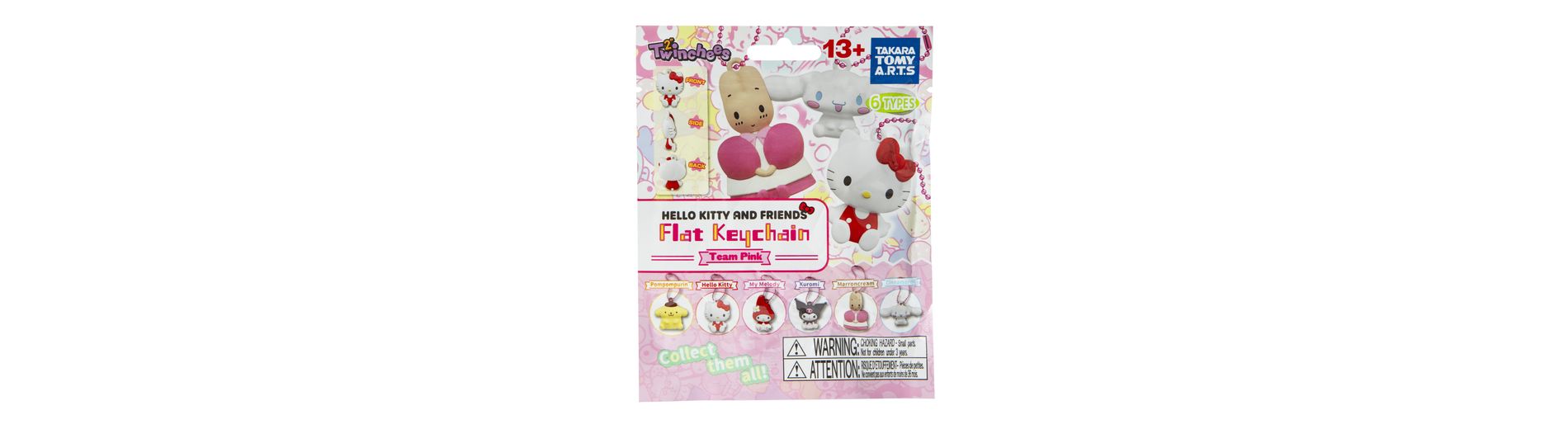 Hello Kitty and Friends Flat Keychain Team Pink Mystery Pack - 1 Random