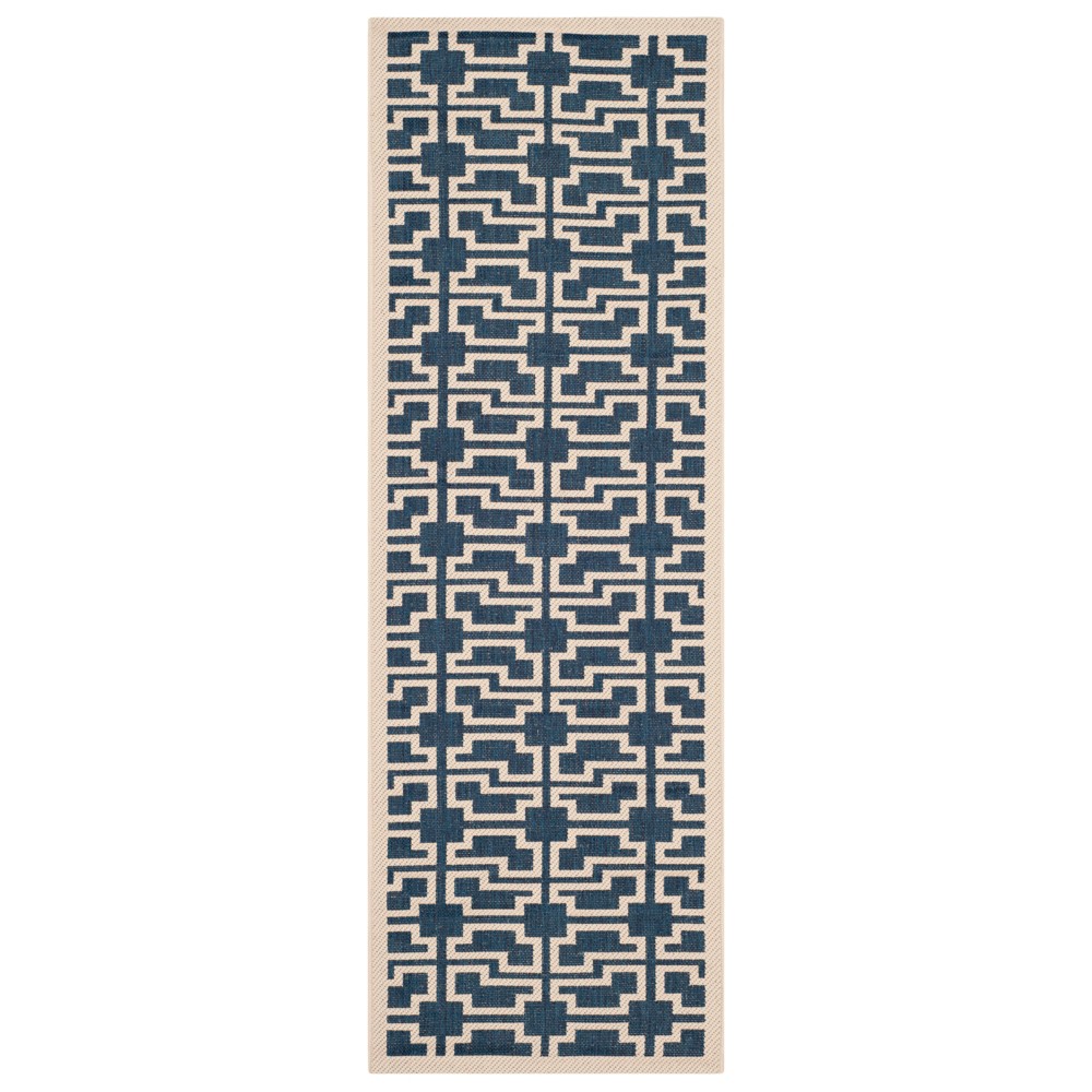 x 6'7in Runner Bury Outdoor Rug Navy/Beige