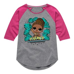 Girls' - LOL Surprise! - Fierce Doll Shirt Tail Raglan Graphic T-shirt - 1 of 4