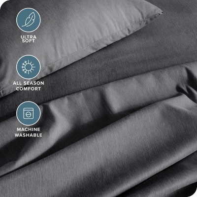 Heathered Gray Twin Microfiber Deep Pocket Sheet Set