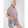 EXLURA Womens Summer Oversized T Shirts Casual Short Sleeve Loose Maternity Tops Crewneck Tunic Plus Gym Workout Top - 4 of 4