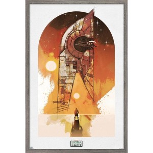 Trends International Star Wars: The Book of Boba Fett - Boba and Firespray Framed Wall Poster Prints - 1 of 4