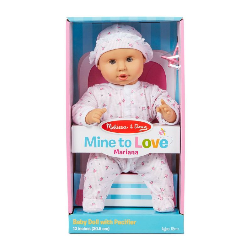 Melissa &#38; Doug Mine to Love Mariana 12-Inch Poseable Baby Doll With Romper and Hat, 4 of 11