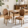 DOMETOUR French Style Dining Chair Set of 2 Hand-pulled Buckle Decoration PU Artificial Leather with Nailhead Trim Wood Legs - 3 of 4