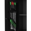 Heavy-duty metal lockable storage cabinet with hanging board and adjustable shelves, ideal for tool organization in workshops or home offices. - 4 of 4