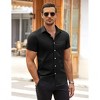 COOFANDY Men's Muscle Fit Dress Shirts Wrinkle-Free Short Sleeve - 3 of 4