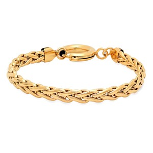 Steeltime Ladies 18k gold plated stainless steel wheat link bracelet - 1 of 4