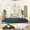 vidaXL Blue Velvet 2-Seater Sofa Bed - Convertible Loveseat Sleeper with Sturdy Wooden Frame, Ideal for Living Room and Small Spaces - 2 of 4