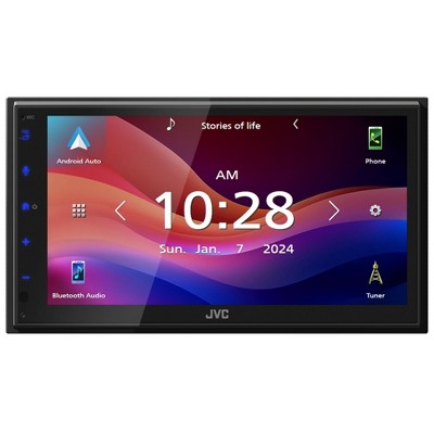JVC KW-M590BT Digital Media Receiver Featuring 6.8" Capacitive Touch Monitor, Compatible with Apple Carplay and Android Auto