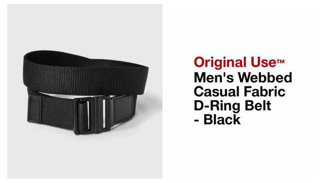 Men&#39;s Webbed Casual Fabric D-Ring Belt - Original Use&#8482; Black, 2 of 5, play video