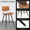 Bentwood Counter Height Bar Stool Set of 3, PU Leather Upholstered Barstools with Back, Bar Chairs 24.5 Inch - 4 of 4