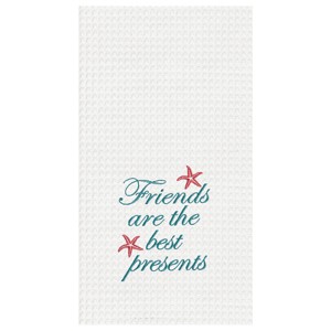 C&F Home Friends Are The Best Presents Waffle Weave Cotton Kitchen Towel - 1 of 2