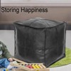 Nicbex 17" Ottoman Square Unstuffed Handmade Leather Ottoman Pouf Footsrool for Reading Room, Bedroom - 3 of 4