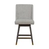 Armen Living Stancoste Wood Finish with Fabric Swivel Counter Height Barstool - 4 of 4