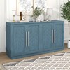 Sideboard With 4 Doors, Large Buffet Cabinet With Adjustable Shelves, 60 Inch Long Sideboard Buffet Cabinet-Cuddlewood - 2 of 4