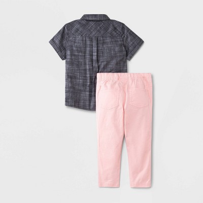 Gray Pink New Childrens Clothes Girls 2PC Set 4T J.Khaki Kids Top Gymboree Pants 
