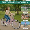 Docred Beach Cruiser Bike,24/26 Inch 7-Speed Adult Bicycle, Comfortable Step-Through Frame with Rear Rack, Classic City Cruiser - 2 of 4