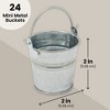 Juvale 24 Pack Mini Metal Buckets with Handles for Party Favors, Small Galvanized Tin Pails, 2 x 2 In - 4 of 4