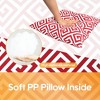 2 Pack Outdoor Throw Pillows, Waterproof & Fade-Resistant Patio Cushions for Garden, 18x18 Inch, RED - 2 of 4