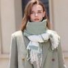 Anna-Kaci Women's Striped Scarf with Soft Cozy Fabric Two-Tone Design and Fringe Trim Detailing - 4 of 4