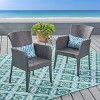 Outdoor Dining Chairs Set of 2, Wicker Patio Dining Chairs with Metal Legs for Balcony, Garden-Tanpinhause - 2 of 4
