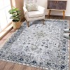 Area Rug for Dining Bedroom, Machine Washable, Carpet Non-Slip Low Pile Stain-Resistant Distressed Bistro Area Rug for Living Room Office - 3 of 4