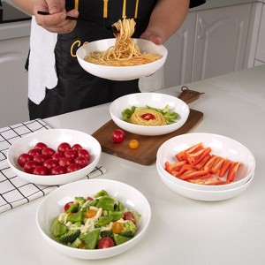 6-Piece 26oz Pasta Bowls Set - 8 Inch Ceramic Salad Bowls | Porcelain Pasta Plates for Dinner, Noodles & Soup | Microwave & Dishwasher Safe - 1 of 4
