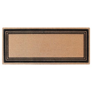 A1HC Natural Coir and PVC Backing Classic Border Flock Door Mat, Anti-Shed Treated Durable Doormat - 1 of 4