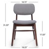 Set of 2 Mid-Century Modern Upholstered Dining Chairs with Comfortable Backrest, Wood Side Chairs for Kitchen or Dining Room – The Pop Home - 4 of 4