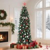 6FT/7.5FT/9FT/12FT Christmas Artificial Pencil Tree with Dual-Color LED Light - 3 of 4