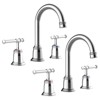 8 Inch Widespread Matte Black Bathroom Faucet, Classical 3 Hole Sink Faucet with Pop Up Drain, Bathroom Sink Faucets & Parts - 3 of 4