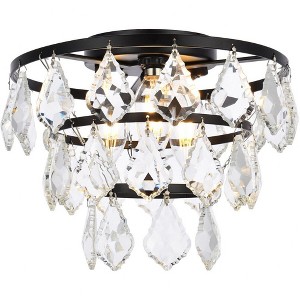 Elegant Lighting Ella 3 - Light Flush Mount in  Black - 1 of 4