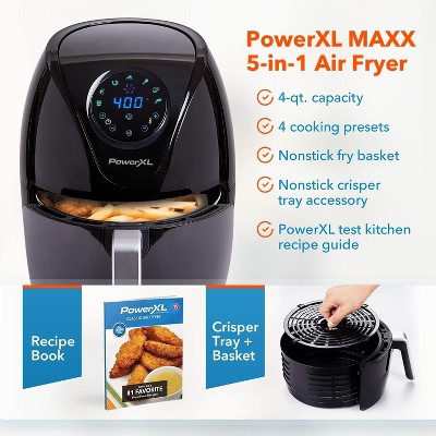 Black Programmable Electric Air Fryer with Touch Control