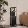 Dolonm 52 in. Tall Black Bamboo Storage Cabinet - Tower with Shelves - Multi-Functional Home Organizer for Bathroom & Living Room - 2 of 4