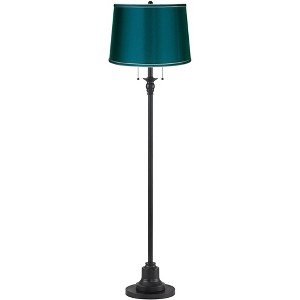 360 Lighting Dyna 58" High Black and Deep Teal Shade 2-Light Floor Lamp - 1 of 4